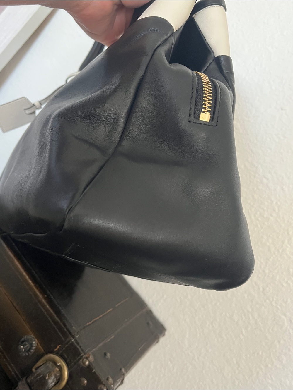 kate spade Black and Cream Leather Top-Handle Satchel - Picture 12 of 14